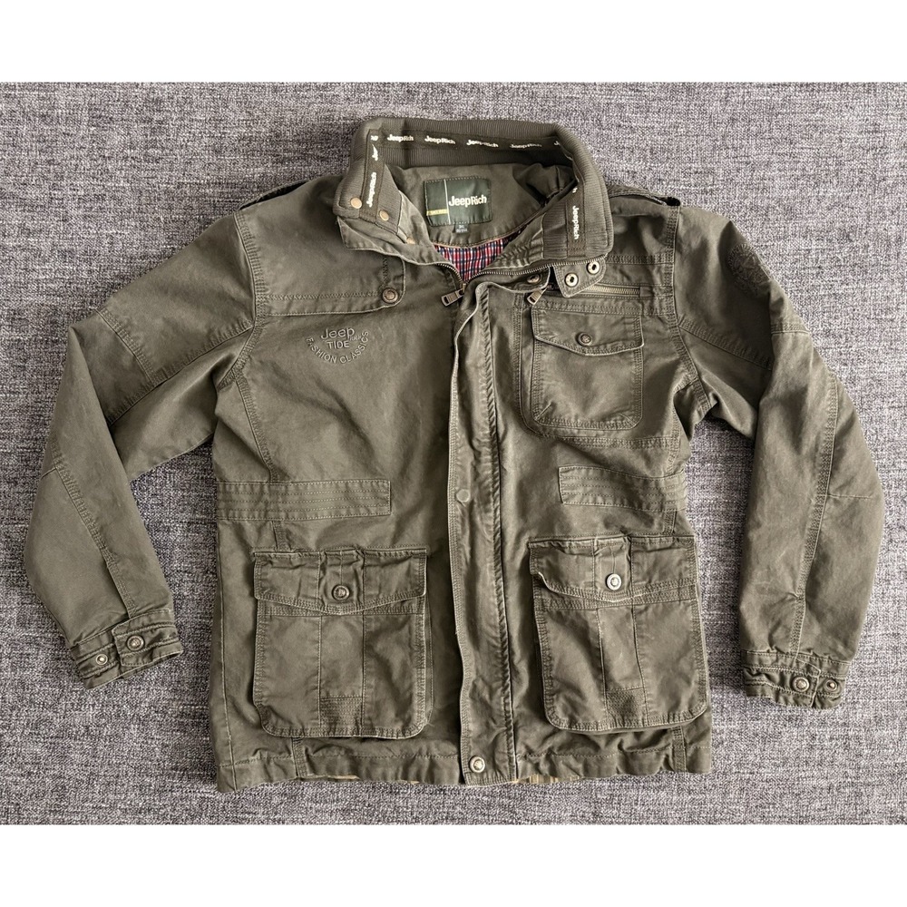 JeepRich Green Military Field Jacket Men's Utility Outdoor Coat 3XL  Runs Small